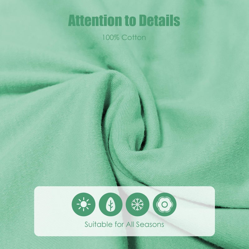 كيس نوم للأطفال من SWEET DOLPHIN من 0 إلى 6 أشهر - 100% قطن بسحاب ثنائي الاتجاه TOG 0.5 بطانية يمكن ارتداؤها للرضع، 3 أكياس نوم للأطفال حديثي الولادة - أخضر - Image 5